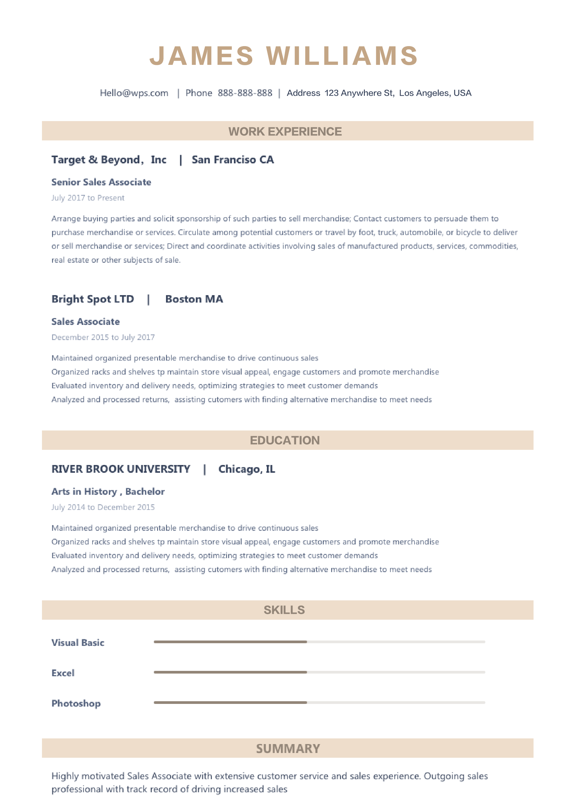 Resume Template Functional